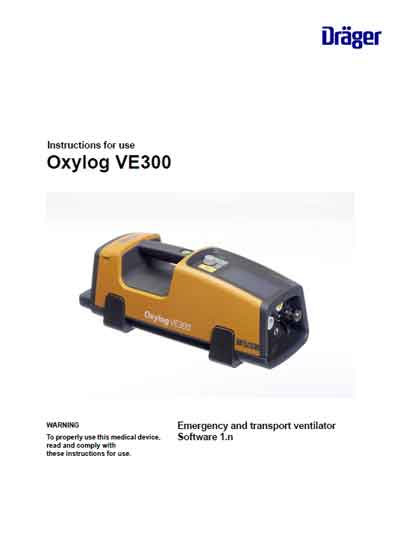 Инструкция пользователя, User manual на ИВЛ-Анестезия Oxylog VE 300