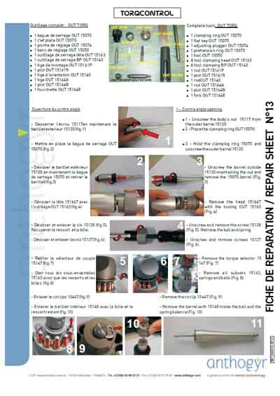Инструкция, руководство по ремонту, Repair Instructions на Стоматология TORQ Control - Ключ динамометрический