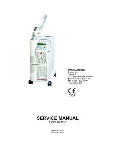 Сервисная инструкция, Service manual на Косметология Fotona QX MAX (Fotona)