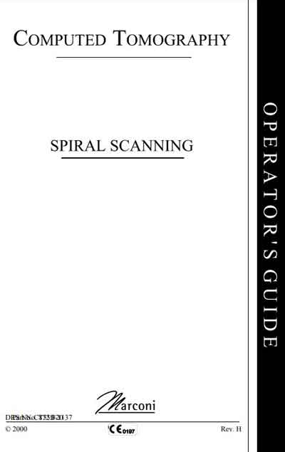 Инструкция оператора, Operator manual на Томограф Spiral scanning [Marconi]