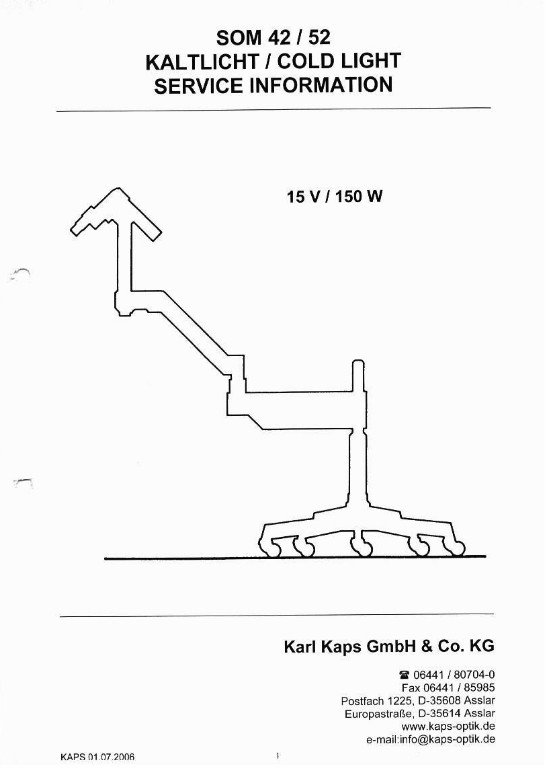 Каталог (элементов, запчастей и пр.), Catalogue, Spare Parts list на Диагностика SOM-42,52 [Karl Kaps]