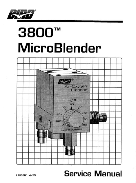 Сервисная инструкция, Service manual на ИВЛ-Анестезия 3800 Microblender [Bird]