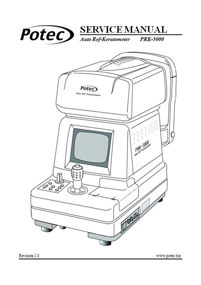 Сервисная инструкция, Service manual на Офтальмология Авторефрактометр кератометр PRK-5000