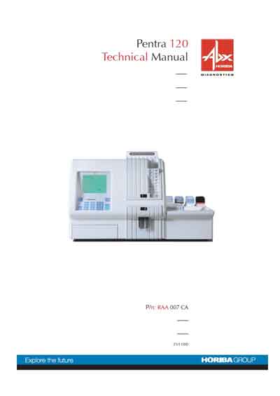 Техническая документация, Technical Documentation/Manual на Анализаторы Pentra 120