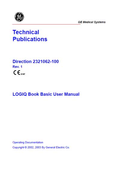 Руководство пользователя, Users guide на Диагностика-УЗИ Logiq Book Basic Direction 2321062-100