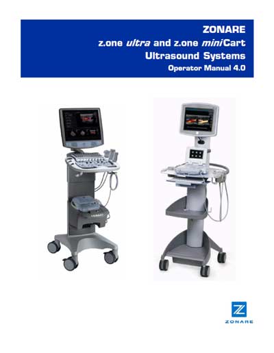 Инструкция оператора, Operator manual на Диагностика-УЗИ Z.One Ultra & Z.One Mini Cart (Zonare)