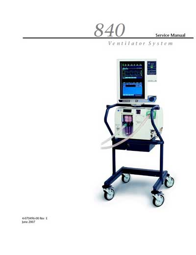 Сервисная инструкция, Service manual на ИВЛ-Анестезия 840 (Rev. E June 2007)