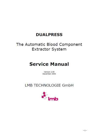 Сервисная инструкция, Service manual на Разное Система Dual Press (LMB)