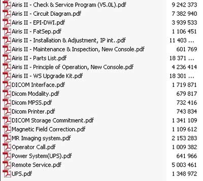 Эксплуатационная и сервисная документация, Operating and Service Documentation на Томограф Airis 2