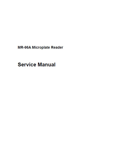 Сервисная инструкция, Service manual на Анализаторы MR-96A (2007)