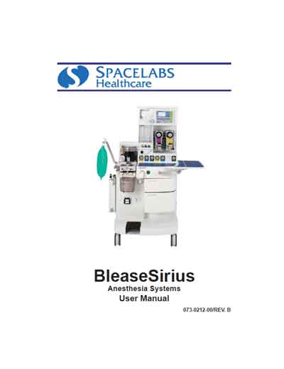 Инструкция пользователя, User manual на ИВЛ-Анестезия BleaseSirius