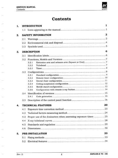 Сервисная инструкция, Service manual на Рентген Explor-X 70