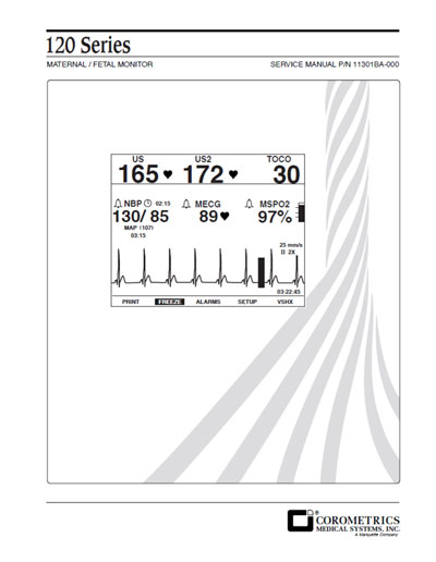 Сервисная инструкция, Service manual на Мониторы Corometrics серии 120 Series (Marquette)