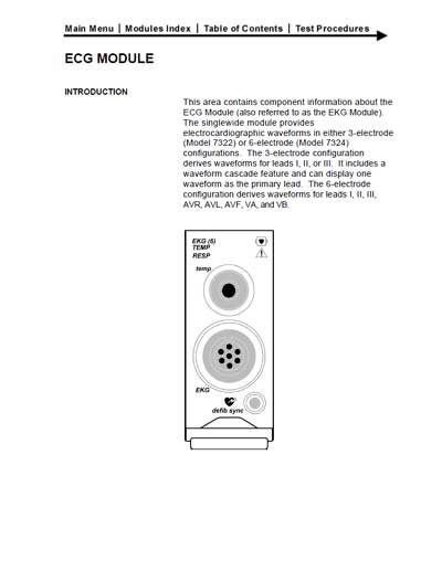 Техническая документация, Technical Documentation/Manual на Мониторы Dinamap ECG Module