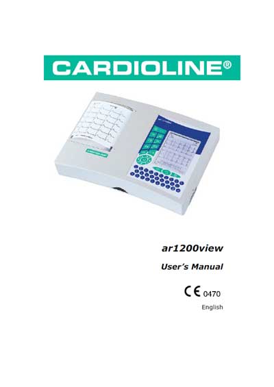 Инструкция пользователя, User manual на Диагностика-ЭКГ AR 1200 View