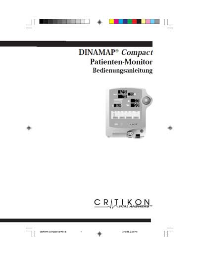 Инструкция по эксплуатации, Operation (Instruction) manual на Мониторы Dinamap Compact TS, T, S, BP