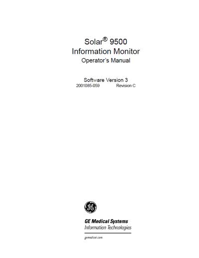 Инструкция пользователя, User manual на Мониторы Solar 9500 Ver 3 Rev C