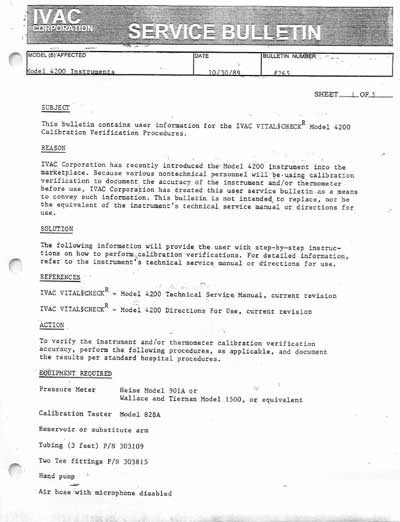 Сервисная инструкция Service manual на Vital Check 4200 (Ivac) [---]