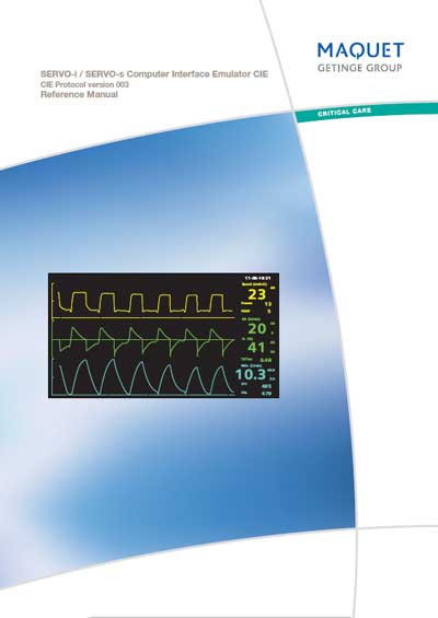 Справочные материалы, Reference manual на ИВЛ-Анестезия Servo-i, Servo-s Computer Interface Emulator (Ver 003 Rev 09) CIE