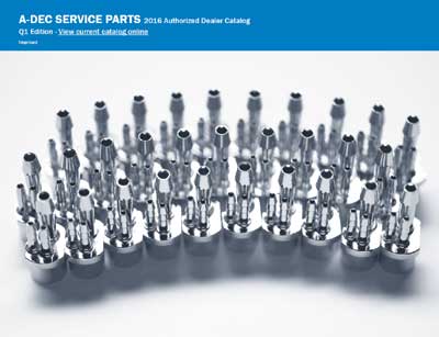 Каталог (элементов, запчастей и пр.), Catalogue, Spare Parts list на Стоматология A-dec Service Parts 2016 Authorized Dealer Catalog