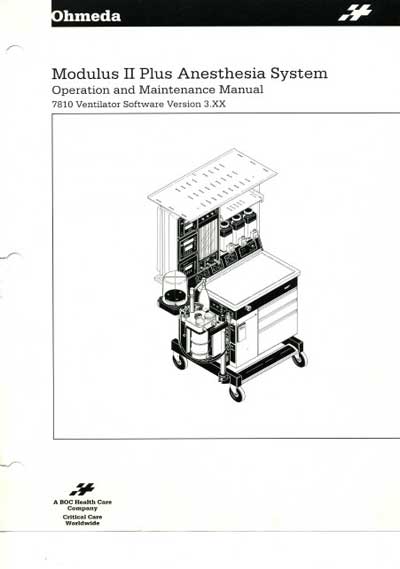 Инструкция по экспл. и обслуживанию, Operating and Service Documentation на ИВЛ-Анестезия Modulus II Plus (7810 V.3.XX)